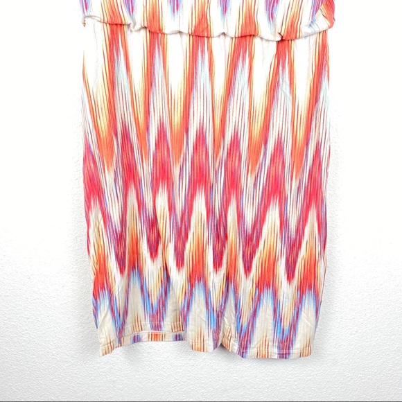 Chicos Chevron Dress Jersey Stretch Sz 1 / Med - Picture 3 of 5